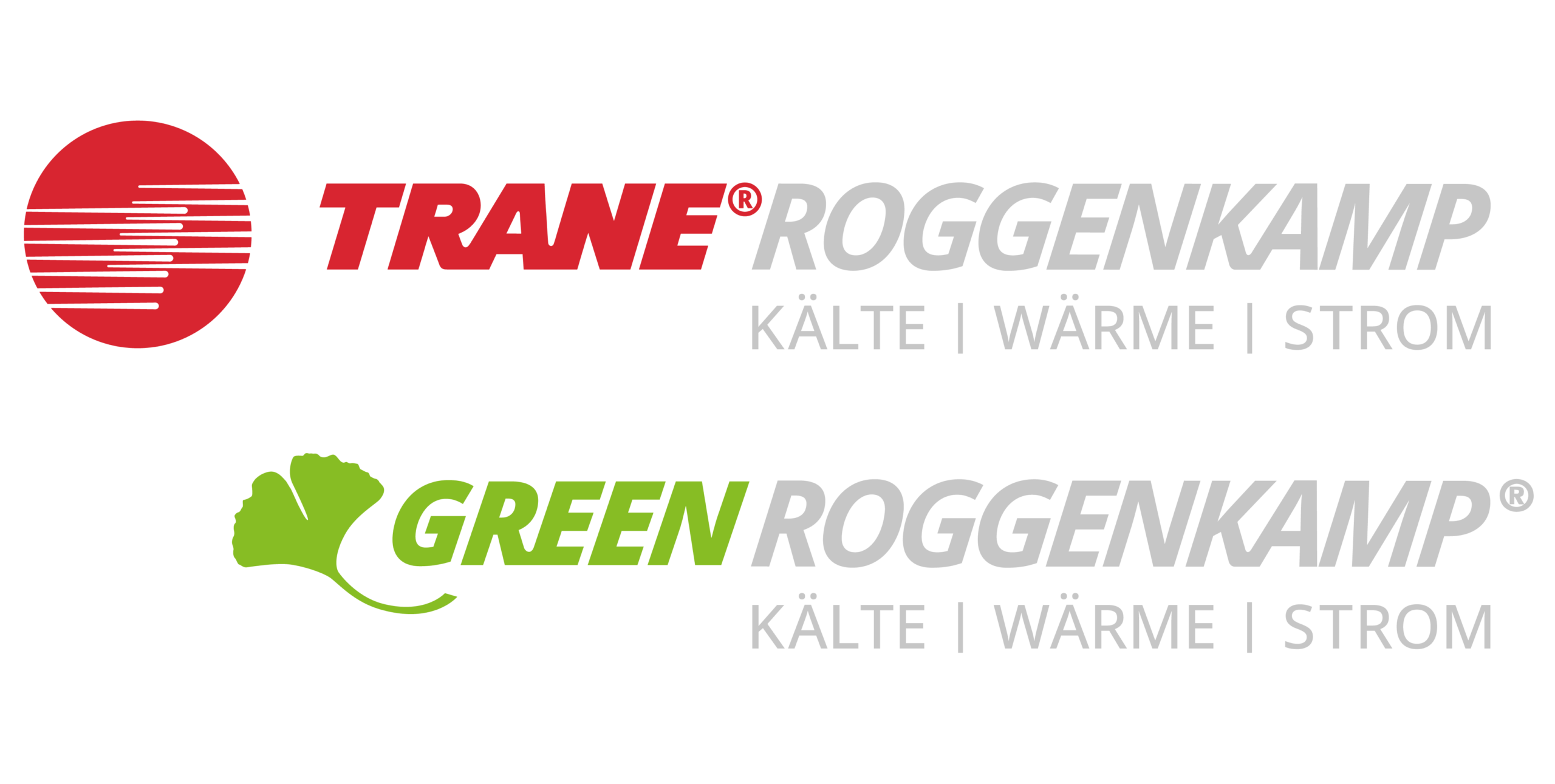 TRANE + GREEN Logo Kälte Wärme Strom